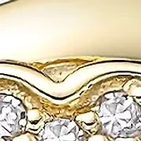1/6 ct. tw. Diamond Heart Bypass Promise Ring in Yellow Gold Plated Sterling Silver