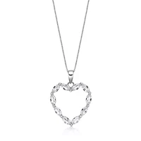 Lab Created 2 ct. t.w. White Sapphire Heart Pendant Necklace in Sterling Silver
