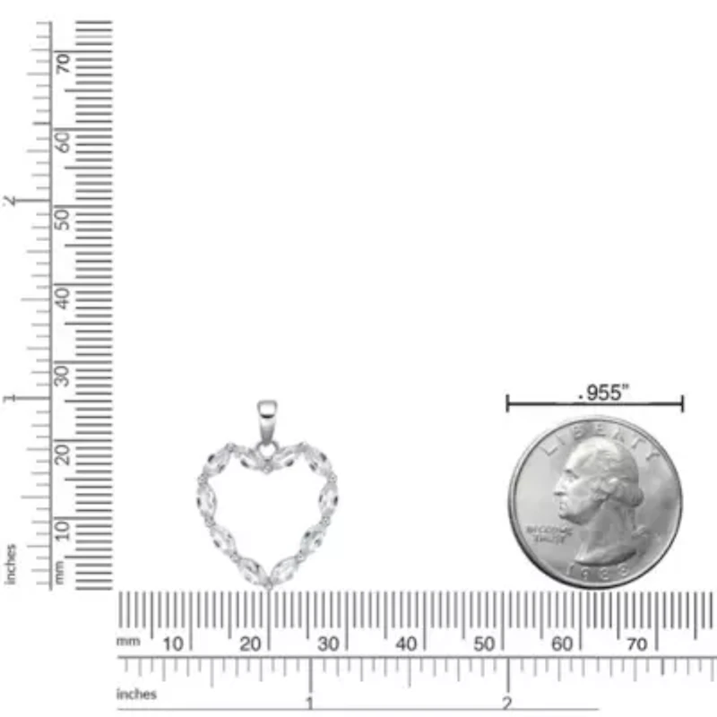 Lab Created 2 ct. t.w. White Sapphire Heart Pendant Necklace in Sterling Silver