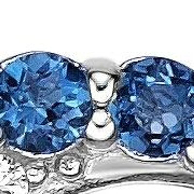 3/8 ct. t.w. ISQA Certified London Blue, Sky Blue Topaz and Created White Sapphire Pendant Necklace in Sterling Silver