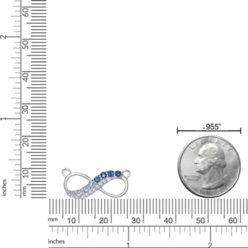 3/8 ct. t.w. ISQA Certified London Blue, Sky Blue Topaz and Created White Sapphire Pendant Necklace in Sterling Silver