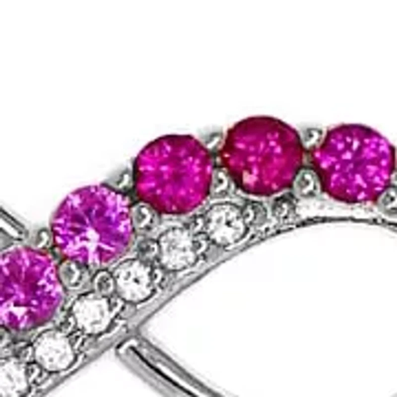 Lab Created 3/8 ct. t.w. Created Ruby, Created Pink Sapphire and Created White Sapphire Infinity Pendant Necklace in Sterling Silver