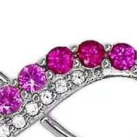 Lab Created 3/8 ct. t.w. Created Ruby, Created Pink Sapphire and Created White Sapphire Infinity Pendant Necklace in Sterling Silver