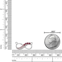 Lab Created 3/8 ct. t.w. Created Ruby, Created Pink Sapphire and Created White Sapphire Infinity Pendant Necklace in Sterling Silver