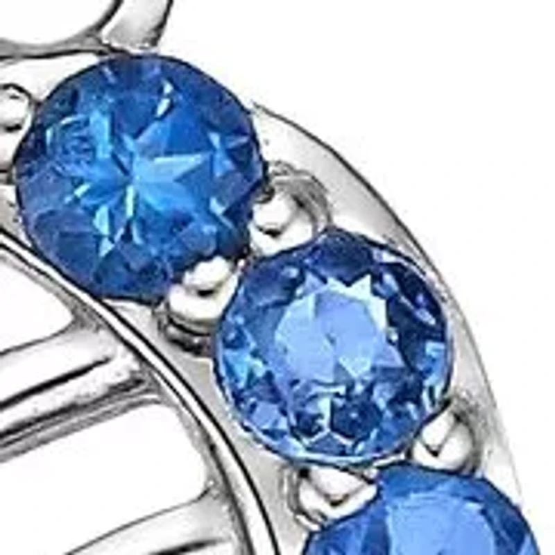 3/8 ct. t.w. ISQA Certified London Blue, Sky Blue Topaz and Created White Sapphire Wing Pendant Necklace in Sterling Silver