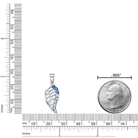 3/8 ct. t.w. ISQA Certified London Blue, Sky Blue Topaz and Created White Sapphire Wing Pendant Necklace in Sterling Silver