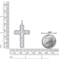 Lab Created 7 1/10 ct. t.w. White Sapphire Cross Pendant Necklace in Sterling Silver