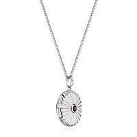 Lab Created 0.16 ct. t.w. Garnet Locket Pendant in Sterling Silver