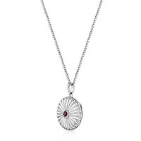 Lab Created 0.16 ct. t.w. Garnet Locket Pendant in Sterling Silver