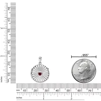 Lab Created 0.16 ct. t.w. Garnet Locket Pendant in Sterling Silver