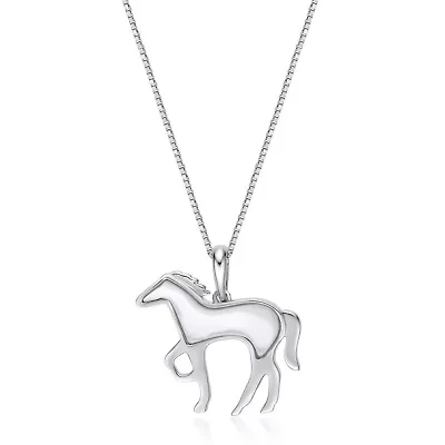 2.8 ct. t.w. Mother of Pearl Horse Pendant in Sterling Silver