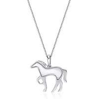 2.8 ct. t.w. Mother of Pearl Horse Pendant in Sterling Silver