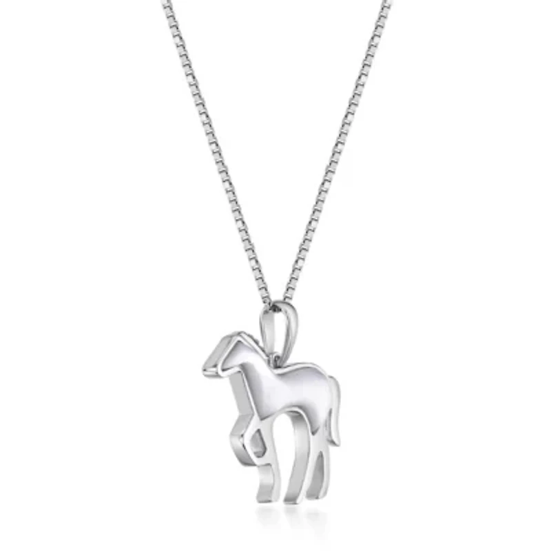 2.8 ct. t.w. Mother of Pearl Horse Pendant in Sterling Silver