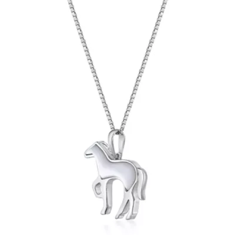 2.8 ct. t.w. Mother of Pearl Horse Pendant in Sterling Silver
