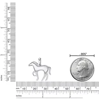 2.8 ct. t.w. Mother of Pearl Horse Pendant in Sterling Silver