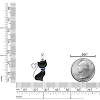 3.6 ct. t.w. Black Onyx Cat Pendant Necklace in Sterling Silver