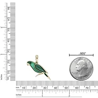 2.11 ct. t.w. Green Onyx and Malachite Bird Pendant in 2 Micron Gold Plated Silver
