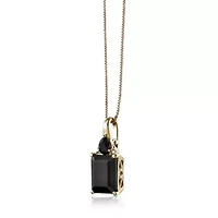 2.08 ct. t.w. Black Onyx and Diamond Accent Pendant Necklace in 10K Gold