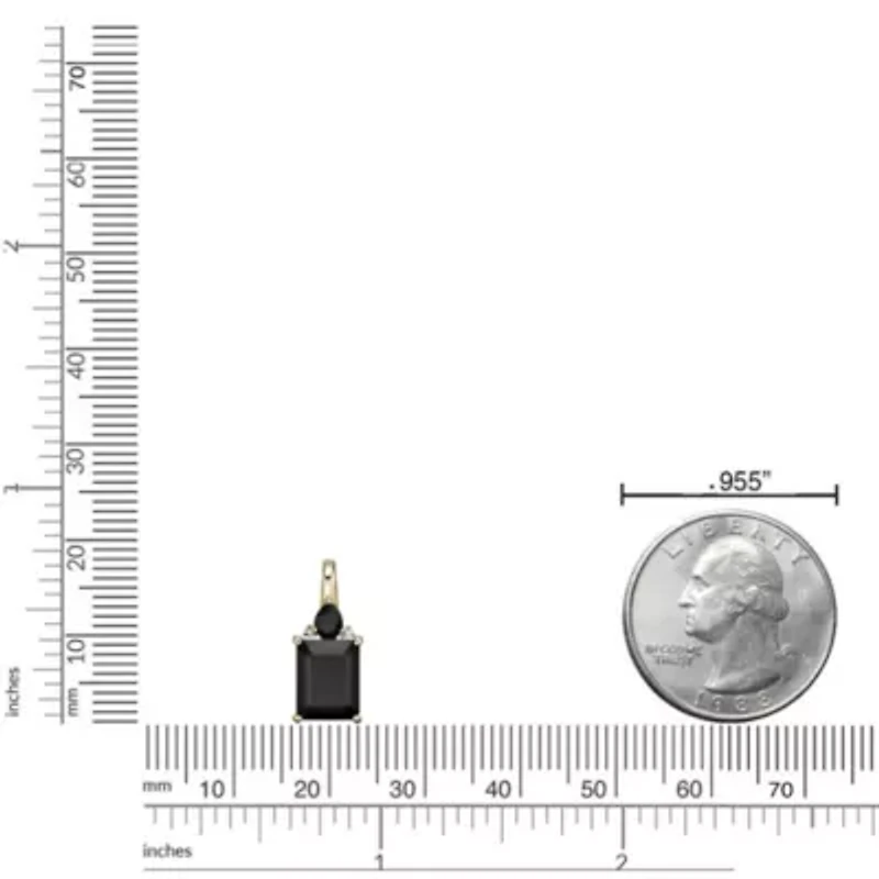 2.08 ct. t.w. Black Onyx and Diamond Accent Pendant Necklace in 10K Gold