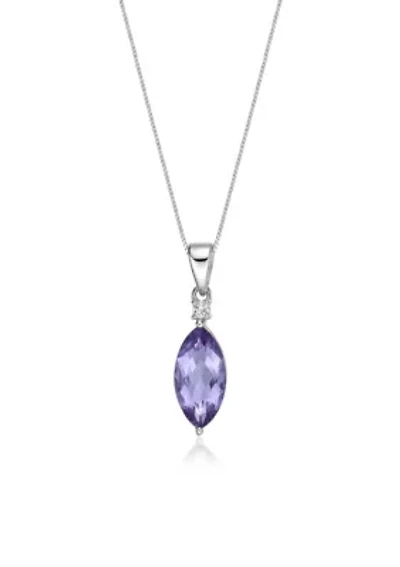 2 1/3 ct. t.w.Amethyst and Created White Sapphire Pendant Necklace in Sterling Silver