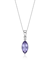 2 1/3 ct. t.w.Amethyst and Created White Sapphire Pendant Necklace in Sterling Silver