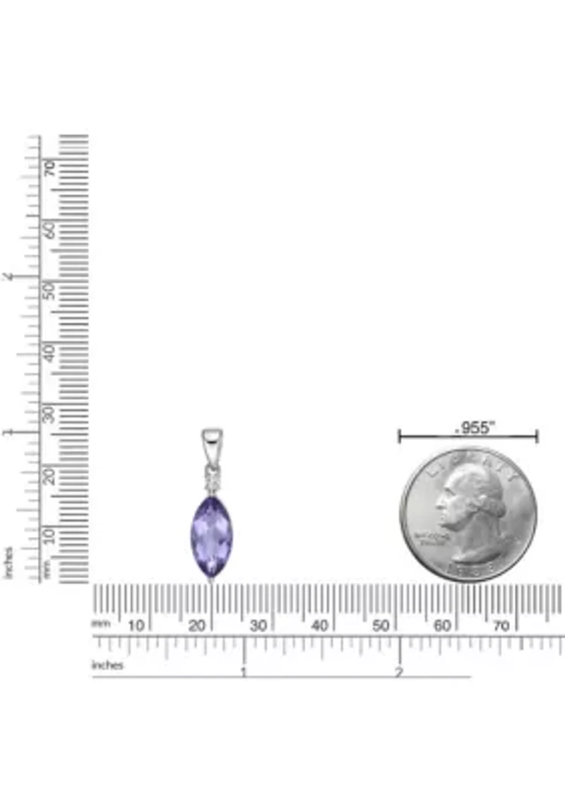 2 1/3 ct. t.w.Amethyst and Created White Sapphire Pendant Necklace in Sterling Silver
