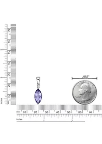 2 1/3 ct. t.w.Amethyst and Created White Sapphire Pendant Necklace in Sterling Silver