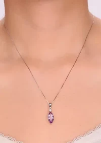 2 1/3 ct. t.w.Amethyst and Created White Sapphire Pendant Necklace in Sterling Silver