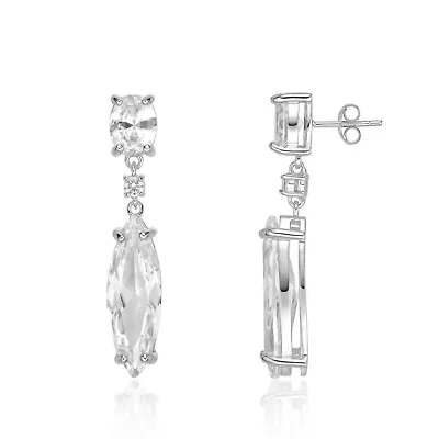 Lab Created 18 ct. t.w. Created White Sapphire Earrings in Sterling Silver