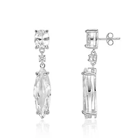 Lab Created 18 ct. t.w. Created White Sapphire Earrings in Sterling Silver