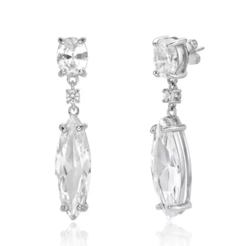 Lab Created 18 ct. t.w. Created White Sapphire Earrings in Sterling Silver