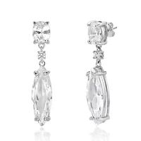Lab Created 18 ct. t.w. Created White Sapphire Earrings in Sterling Silver