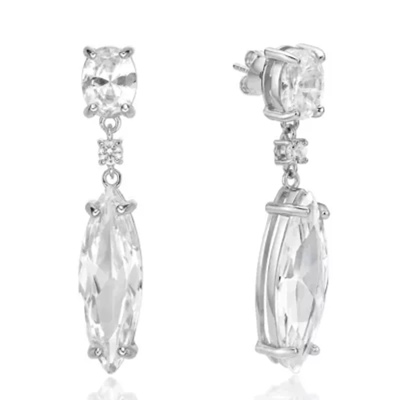 Lab Created 18 ct. t.w. Created White Sapphire Earrings in Sterling Silver