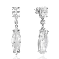 Lab Created 18 ct. t.w. Created White Sapphire Earrings in Sterling Silver