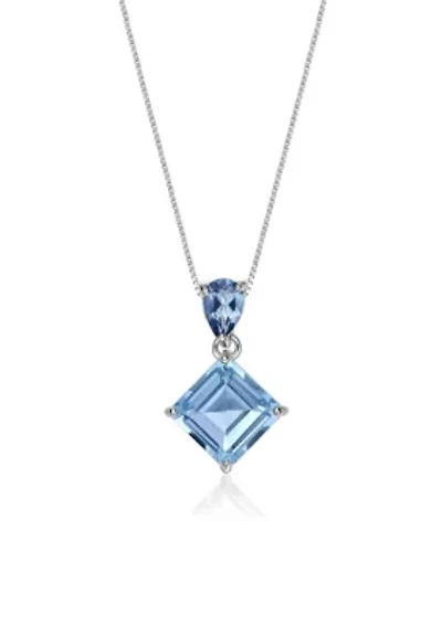 3 3/4 ct. t.w. Blue Topaz Pendant Necklace in Sterling Silver