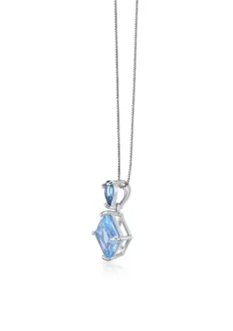 3 3/4 ct. t.w. Blue Topaz Pendant Necklace in Sterling Silver