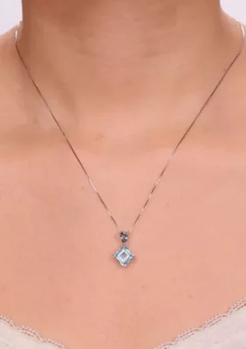 3 3/4 ct. t.w. Blue Topaz Pendant Necklace in Sterling Silver