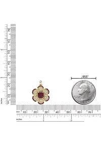 Garnet and White Topaz Pendant in 2 Micron Gold Plated Sterling Silver