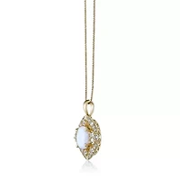 Gold Over Silver Lab-Created Opal & Lab-Created White Sapphire Pendant Necklace