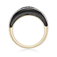 Sterling Silver Black Onyx & Lab-Created White Sapphire Ring