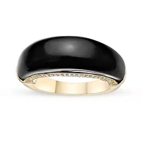 Sterling Silver Black Onyx & Lab-Created White Sapphire Ring