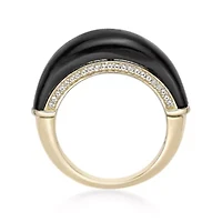 Sterling Silver Black Onyx & Lab-Created White Sapphire Ring