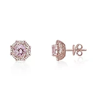 1.8 ct. t.w. Morganite and 1/8 ct. t.w. Diamond Earrings in 10K Rose Gold