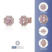 1.8 ct. t.w. Morganite and 1/8 ct. t.w. Diamond Earrings in 10K Rose Gold