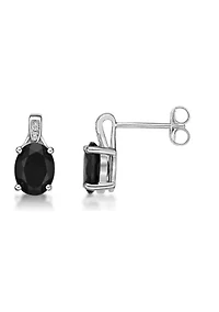 3.2 ct. t.w. Black Onyx and Diamond Accent Earrings in Sterling Silver