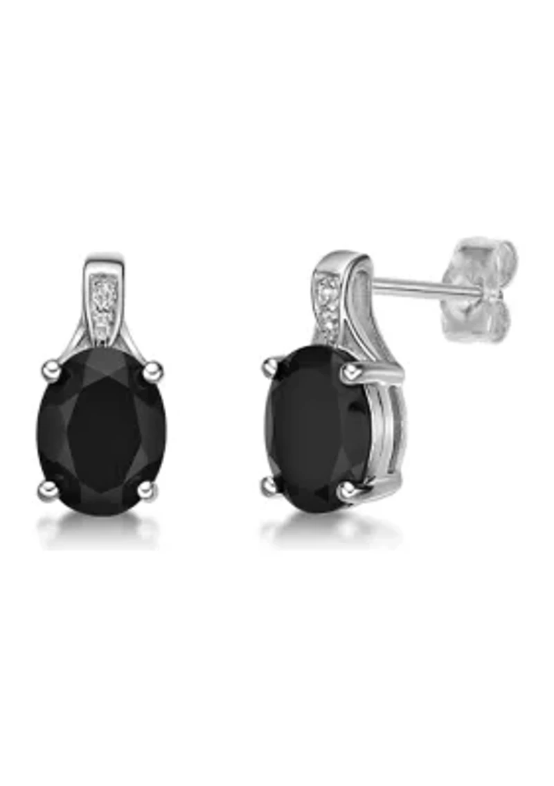 3.2 ct. t.w. Black Onyx and Diamond Accent Earrings in Sterling Silver