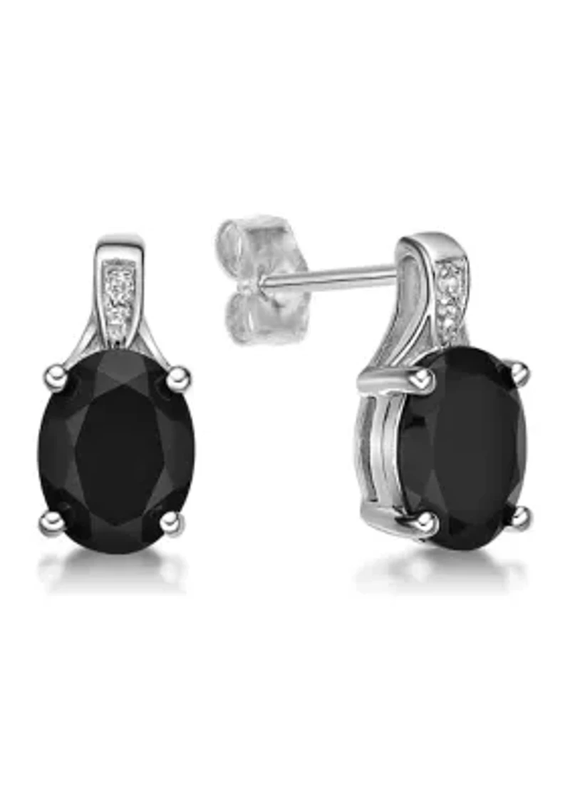 3.2 ct. t.w. Black Onyx and Diamond Accent Earrings in Sterling Silver