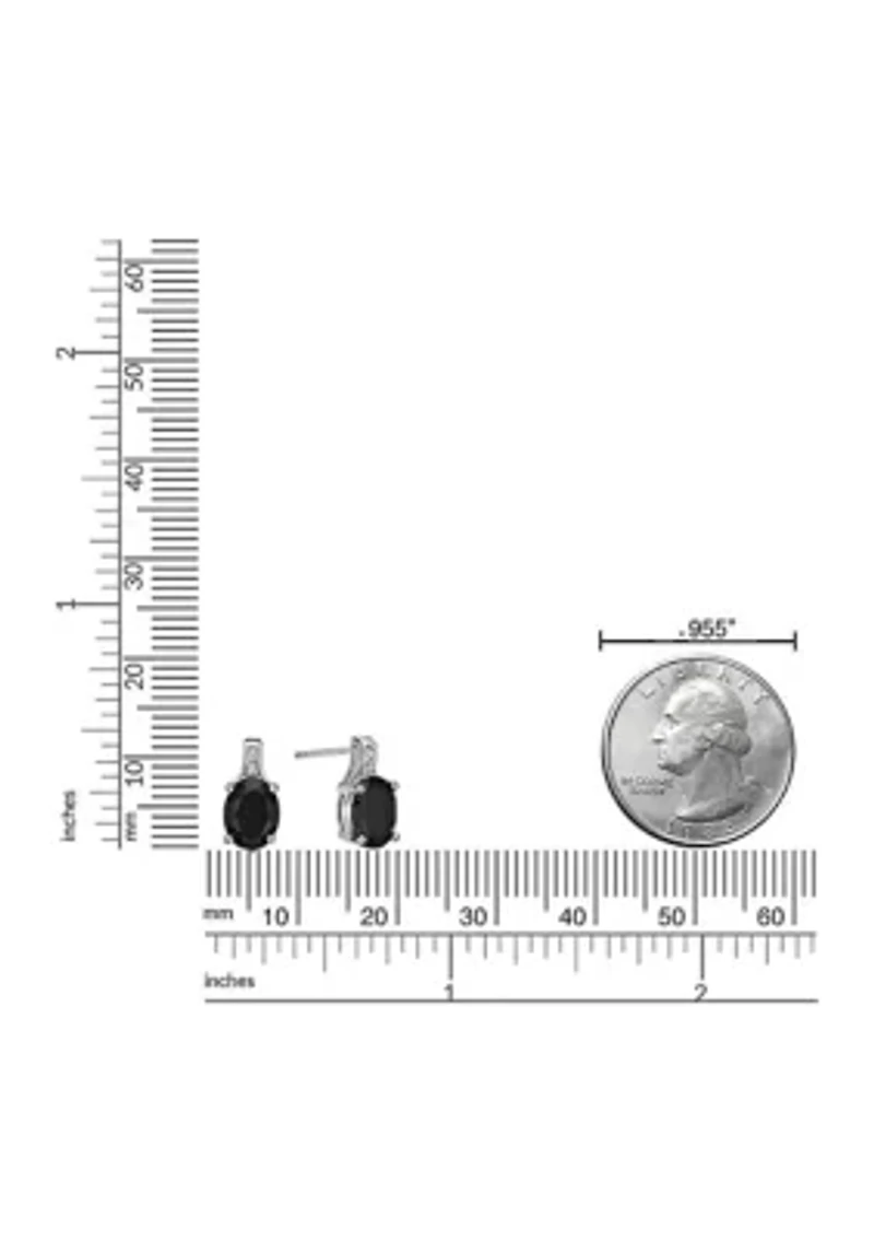 3.2 ct. t.w. Black Onyx and Diamond Accent Earrings in Sterling Silver