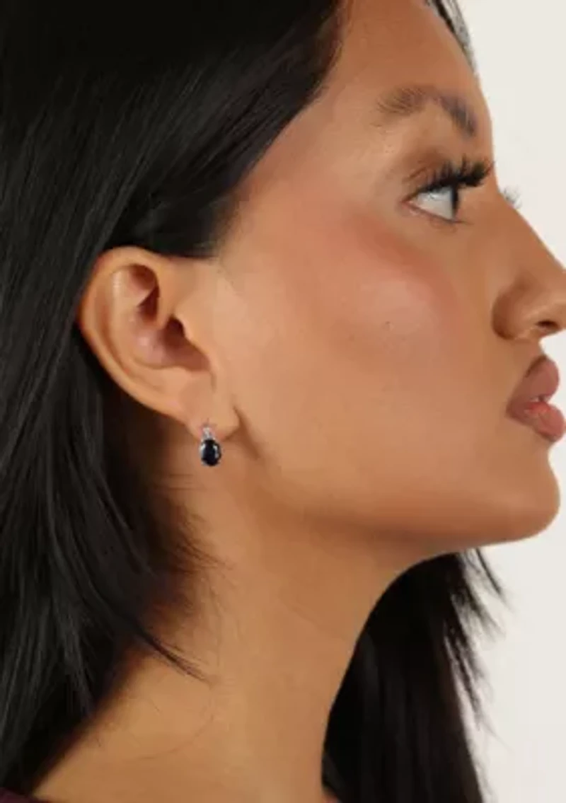 Lab Created 3 ct. t.w. Created Sapphire and Diamond Accent Earrings in Sterling Silver