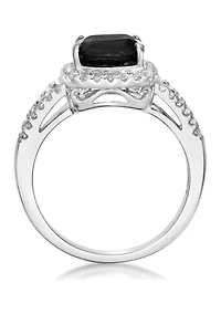 1.95 ct. t.w. Black Onyx and 1/2 White Topaz Ring Sterling Silver